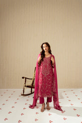 3 Piece Chiffon Embroidered Suit (FW0007)